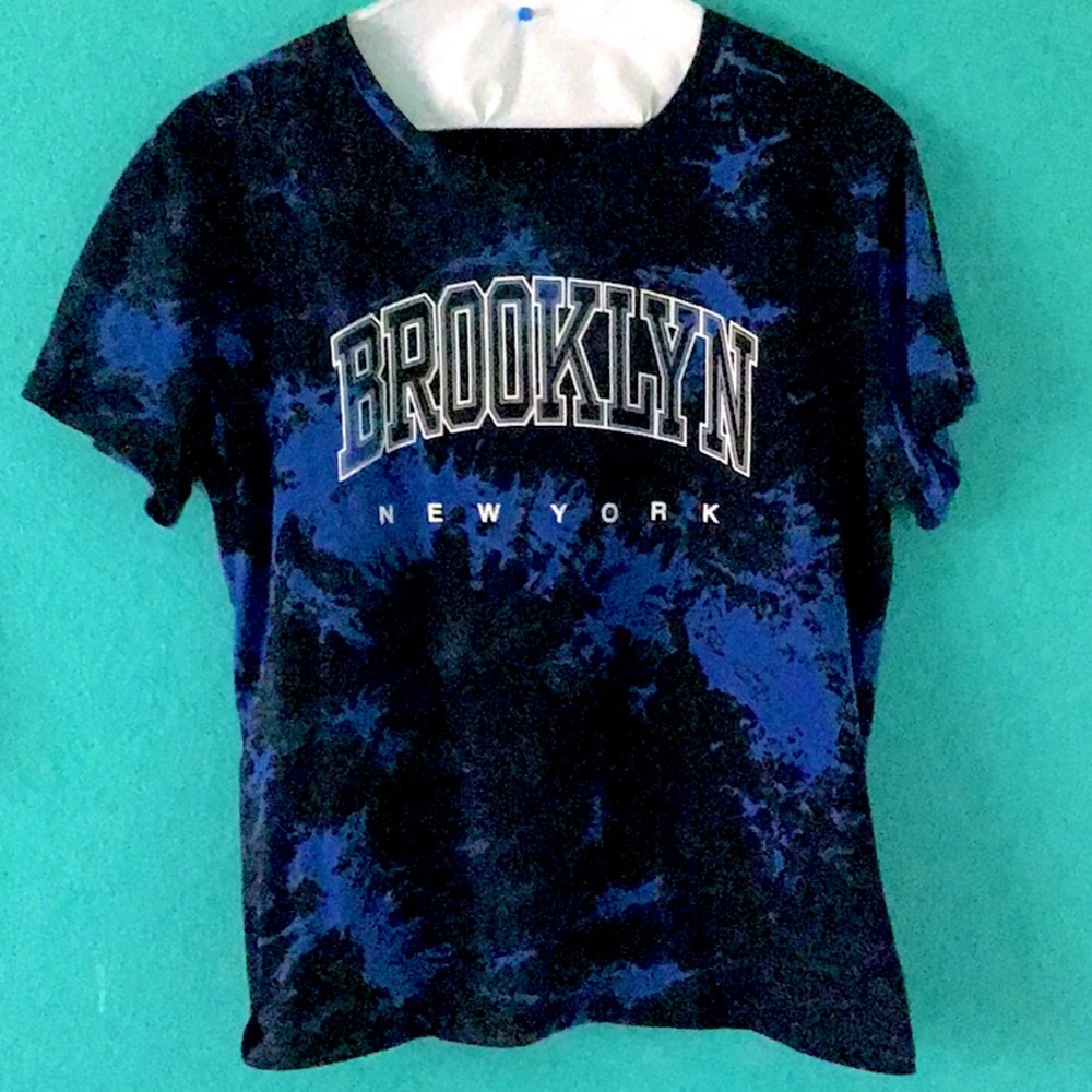 Medium Blue and black tied dye shirt